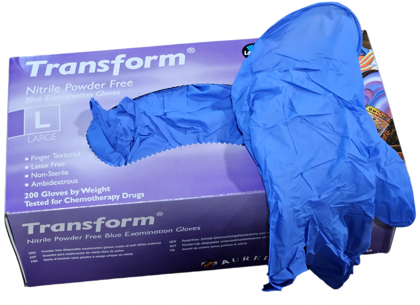 Large Nitrile Gloves - Powder Free - 2000/case - Blue Color