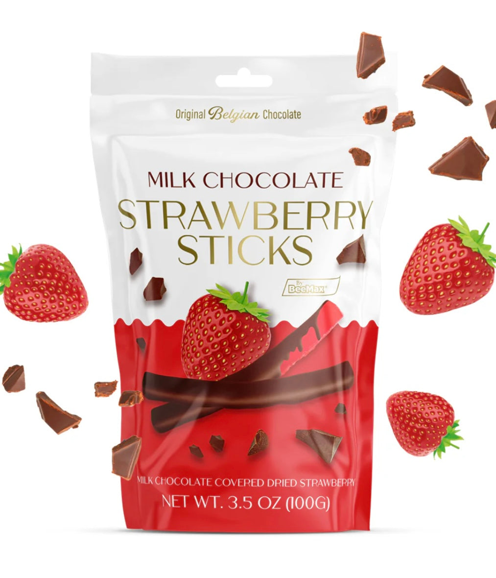 BeeMax Milk Chocolate STRAWBERRY Sticks 3.5oz F1003