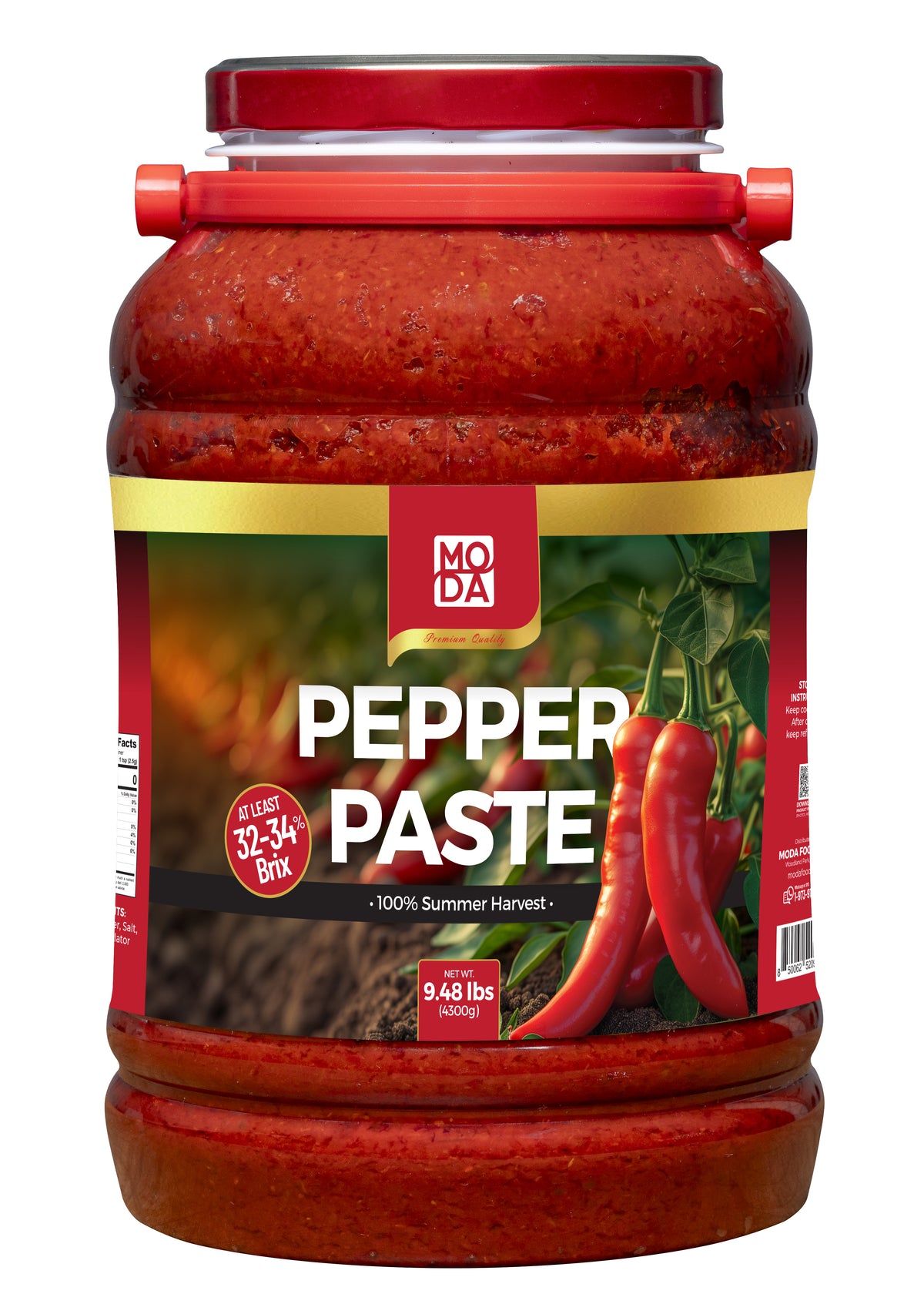 Moda Pepper Paste, 9.48lbs (4300g) x 4pcs - 340041