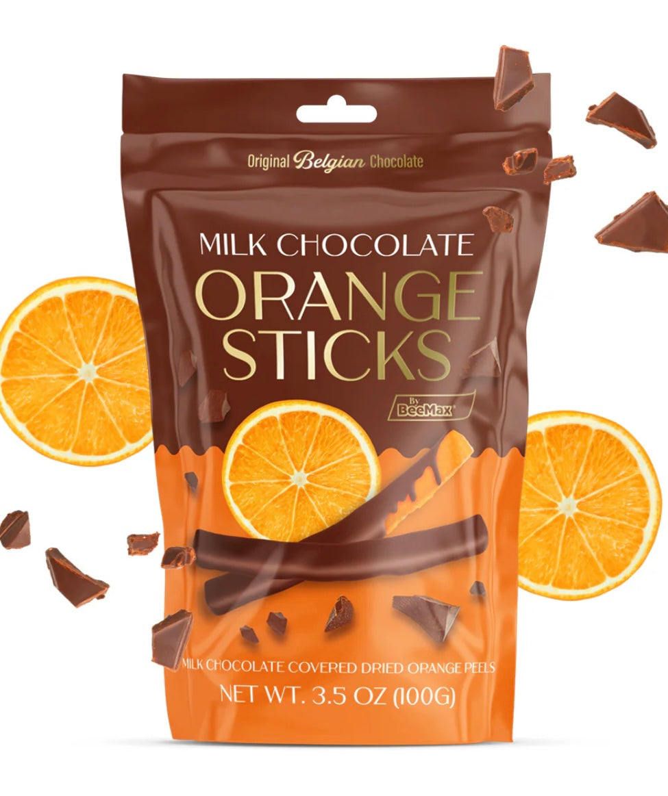 BeeMax Milk Chocolate ORANGE Sticks 3.5oz F1001