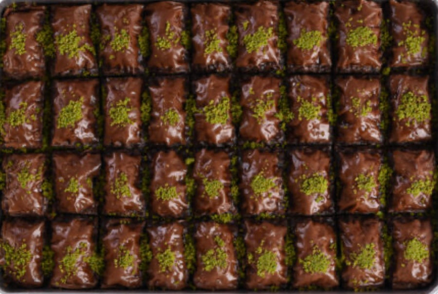 Golda square Chocolate Baklava with Pistachios 6.2 lb, 6pack - DSG172
