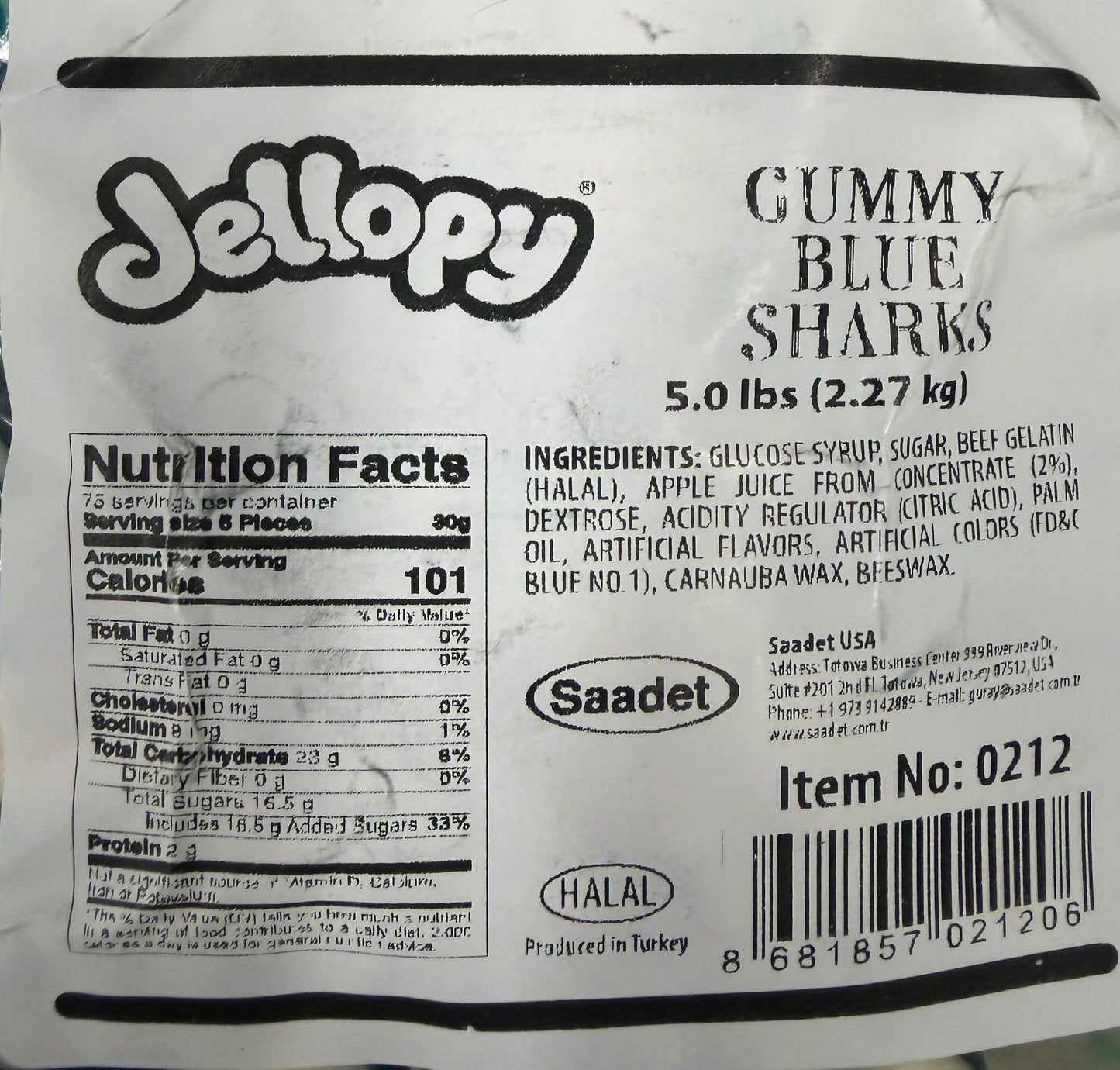YAY FUN Bulk Gummy Blue Shark 5lbs. X 4Pcs DBG-004