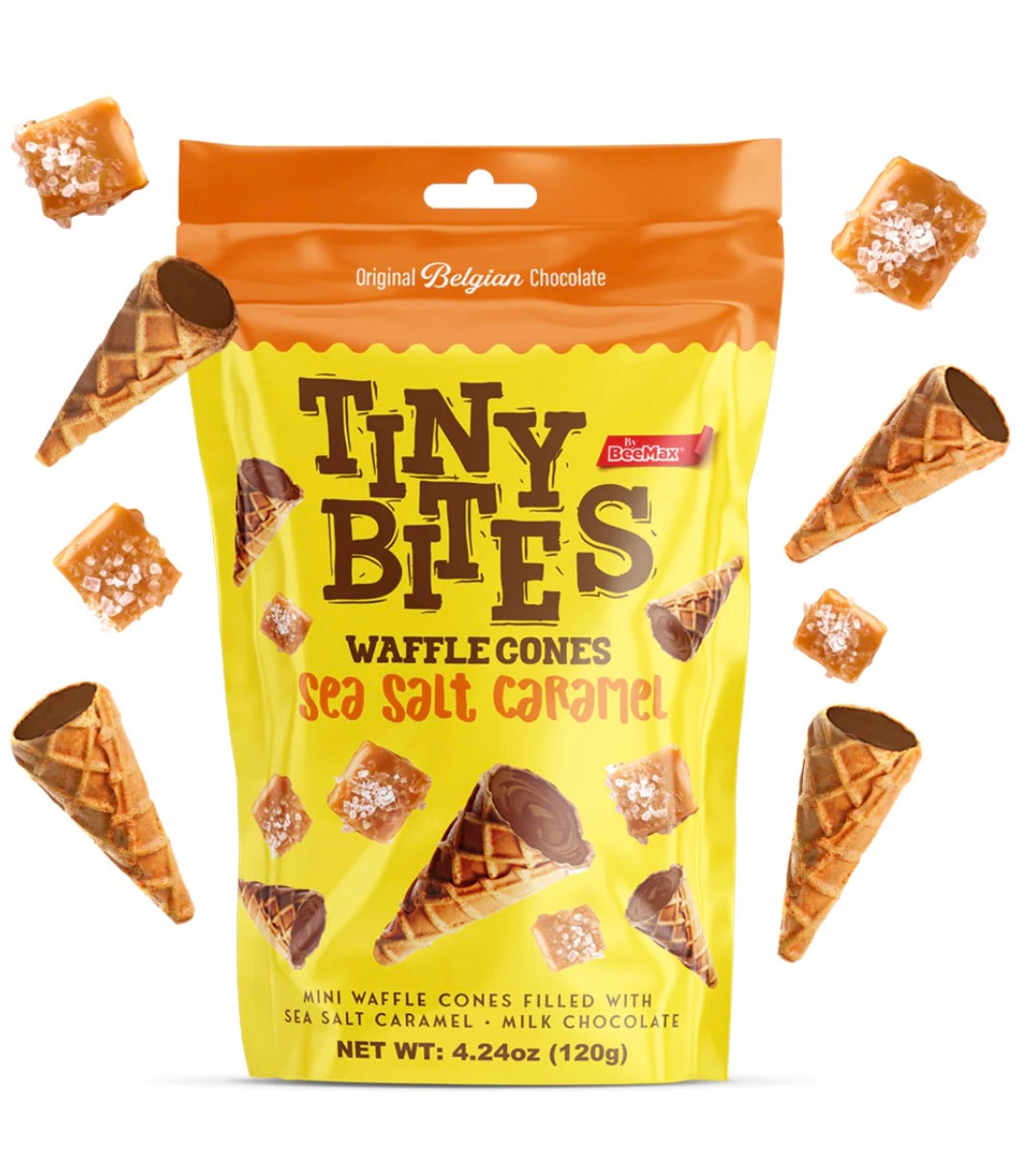 BeeMax Tiny Bites Sea Salt Caramel Waffle Cones 4.24 oz B2005