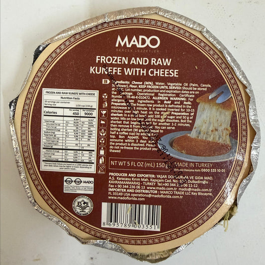 Mado Raw and Frozen Kunefe with Cheese (160g) X 20