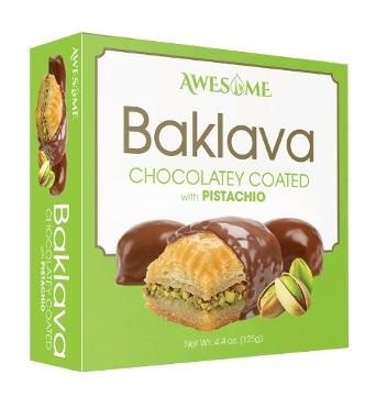 Awesome Chocolate Covered Baklava 3.17 Oz. (90g) Pistachio x 48 Pcs. - AWS-015