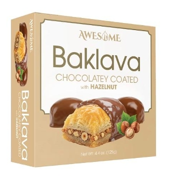 Awesome Chocolate Covered Baklava 3.17 Oz. (90g) Hazelnut x 48 Pcs. - AWS-016
