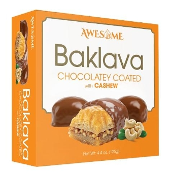 Awesome Chocolate Covered Baklava 3.17 Oz. (90g) Cashew x 48 Pcs. - AWS-018