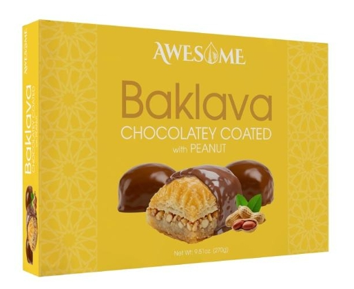 Awesome Chocolate Covered Baklava 9.51 Oz. (270g) Peanut x 6Pcs and Pistachio X 6Pcs (Total 12Pcs) - AWS-019