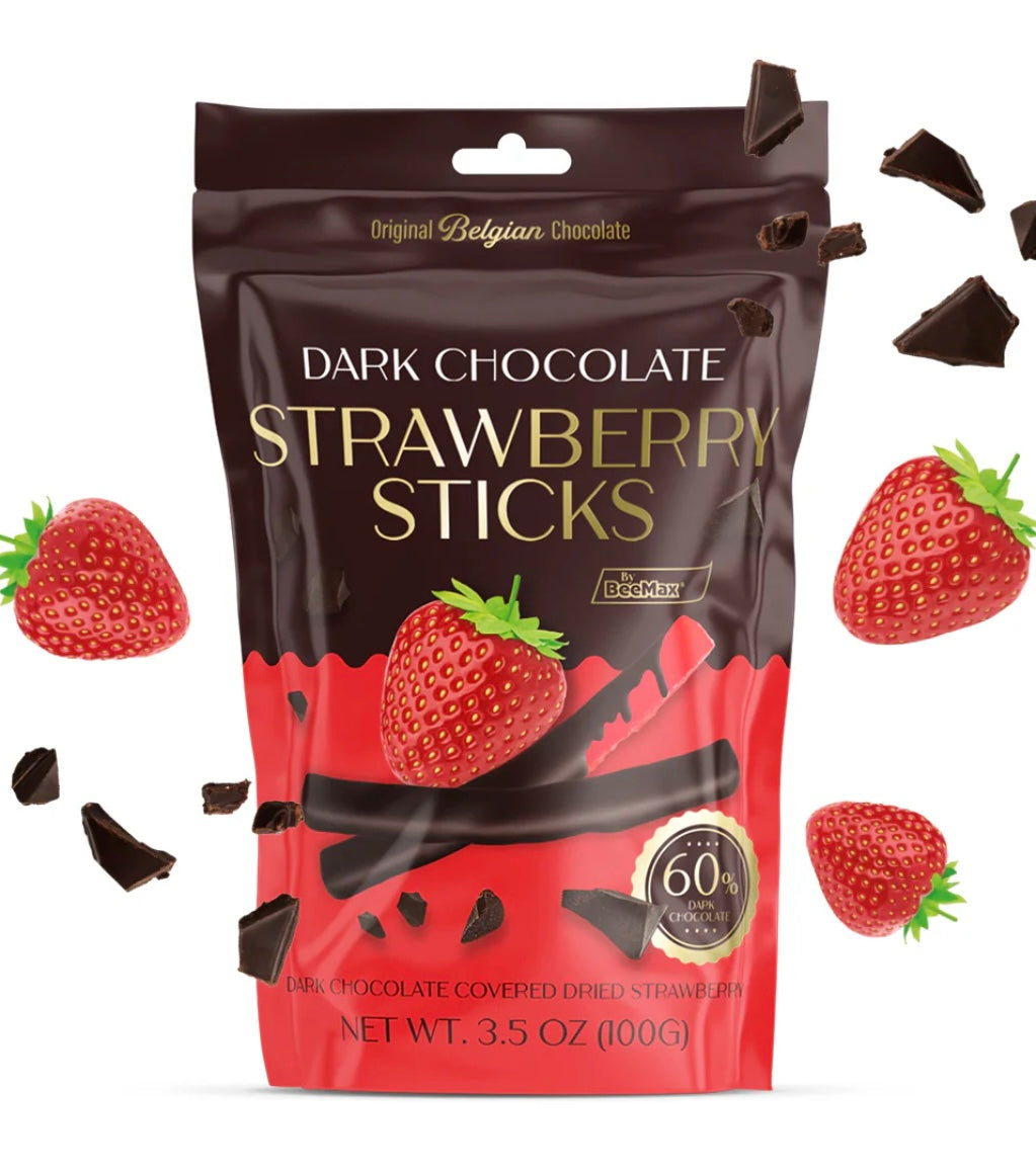 BeeMax Dark Chocolate STRAWBERRY Sticks 3.5oz F1004