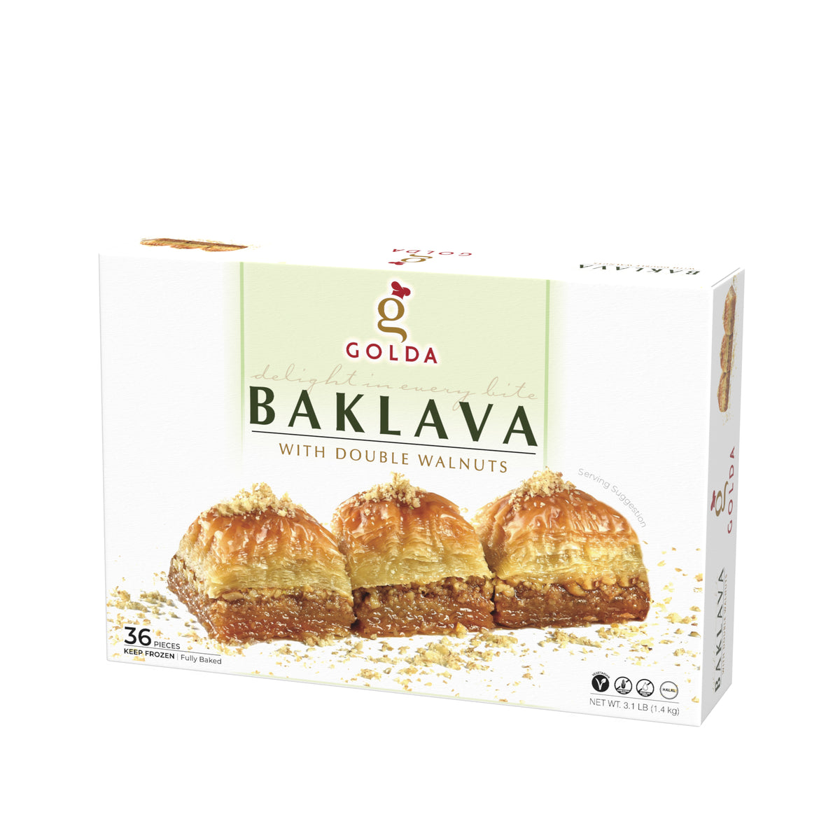 Golda Baklava w/ Double Walnuts 3.1 lb, 6pack - DSG041