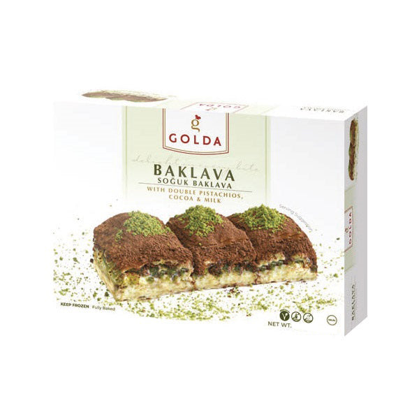 Golda Milk & Cocoa Baklava w/ Double Pistachios, 1lb, 12pack - DSG13