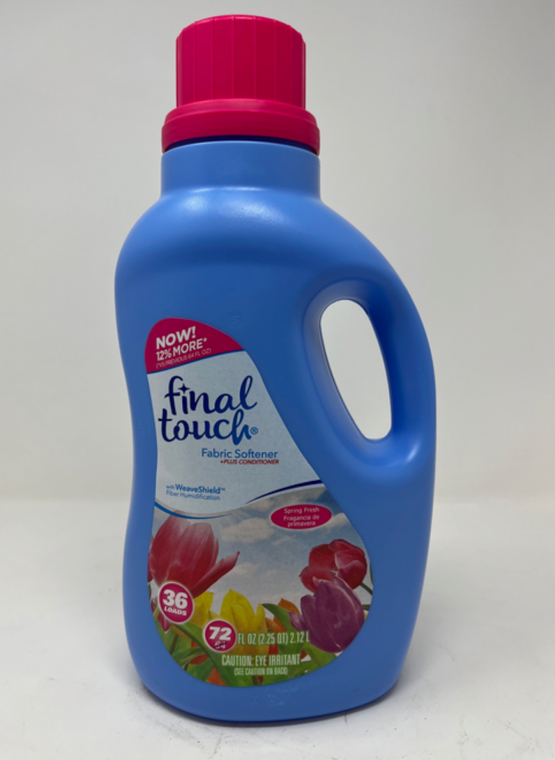 FINAL TOUCH FABRIC SOFTNER | 72 OZ x 6 | SPRING FRESH - FTF02