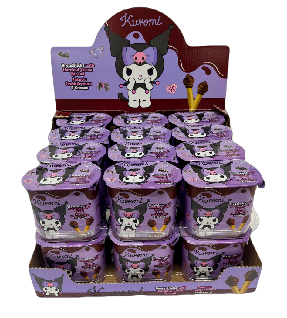 Kuromi Hazelnut Cream Breadstick 1.76 Oz. (50g) x 96 Pcs. - HLL-007