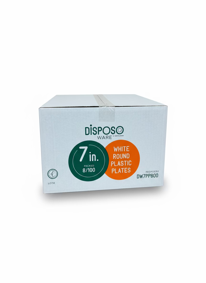 7" plastic plate 100/Bags 8 bas/case