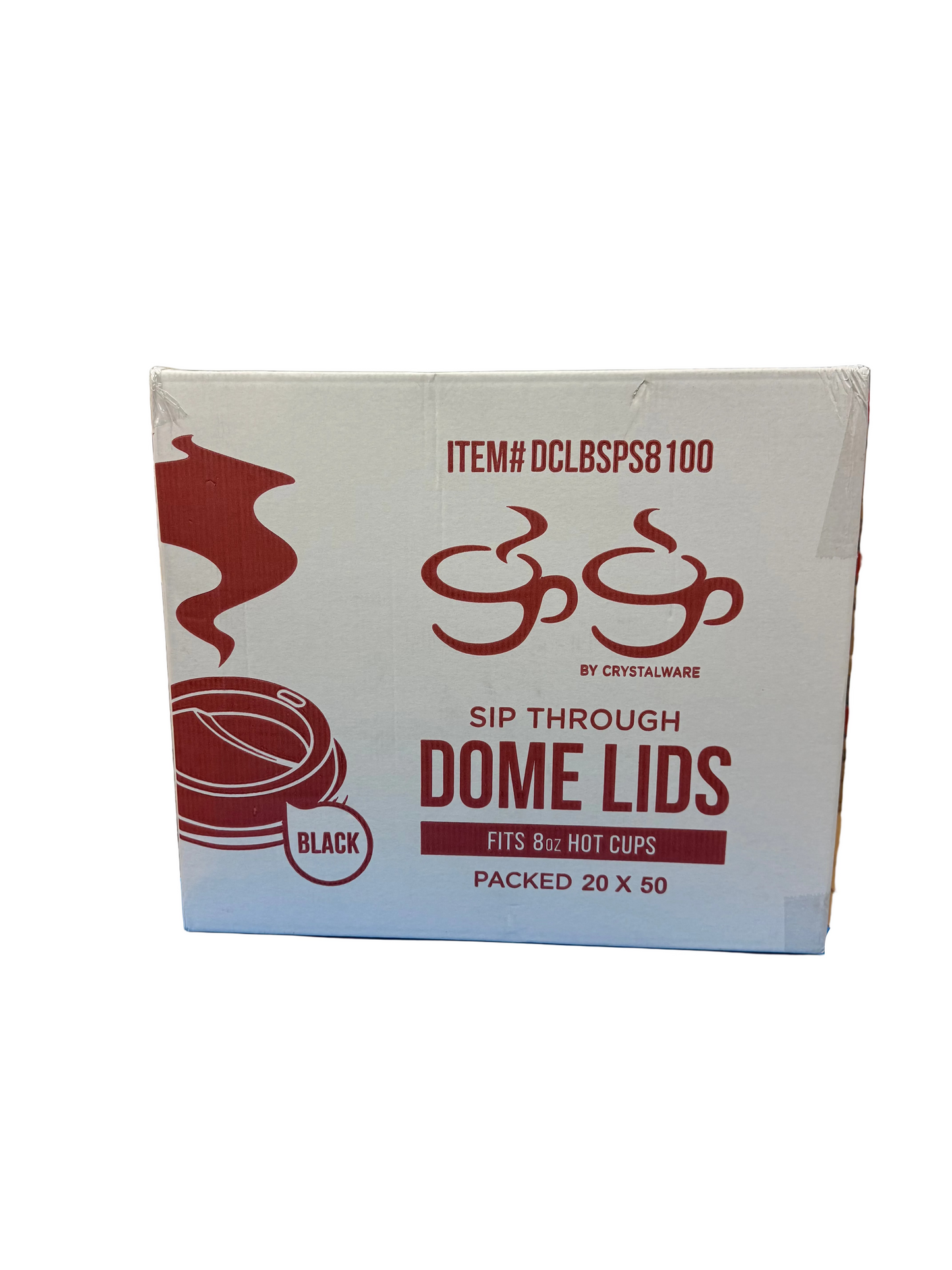 Dome Coffee Lid - Black - Sip thru, for 8oz - 20x50 (1000)