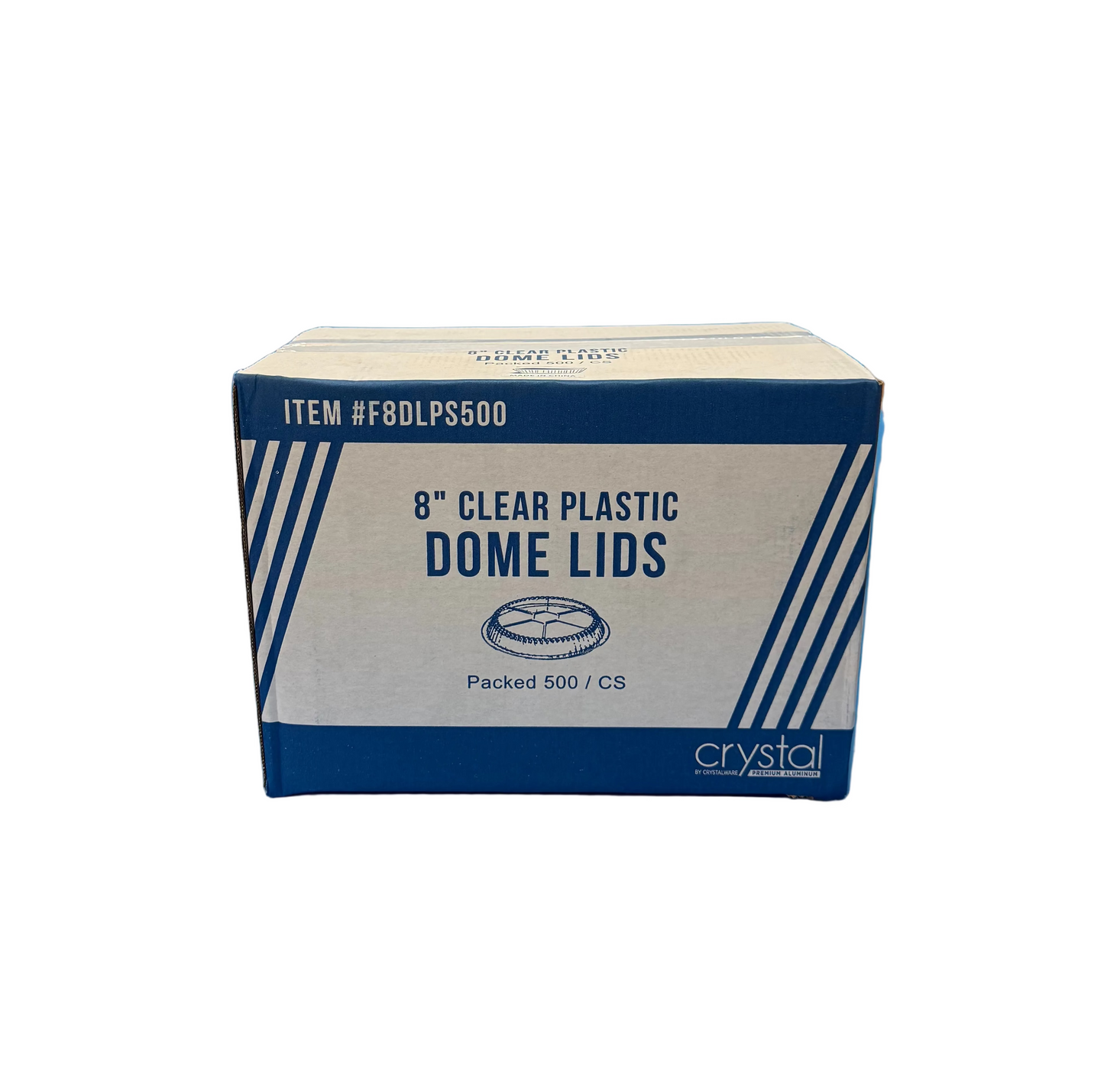 Clear PS Plastic Dome Lid Fits 8" Round Foil - Packed 500/case