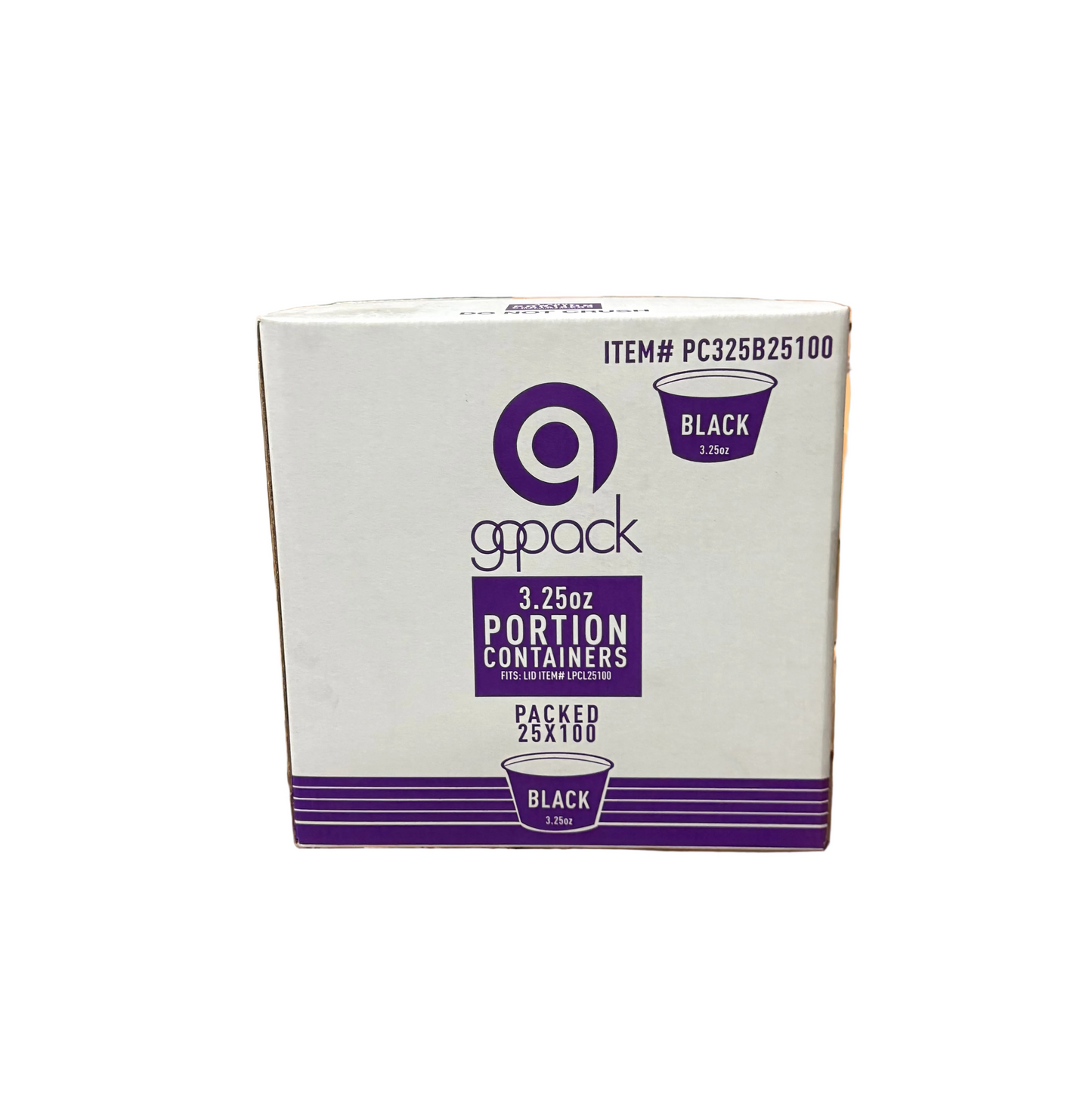 3.25oz Black PP Portion Cups packed 25/Bags/Case 100/Bag