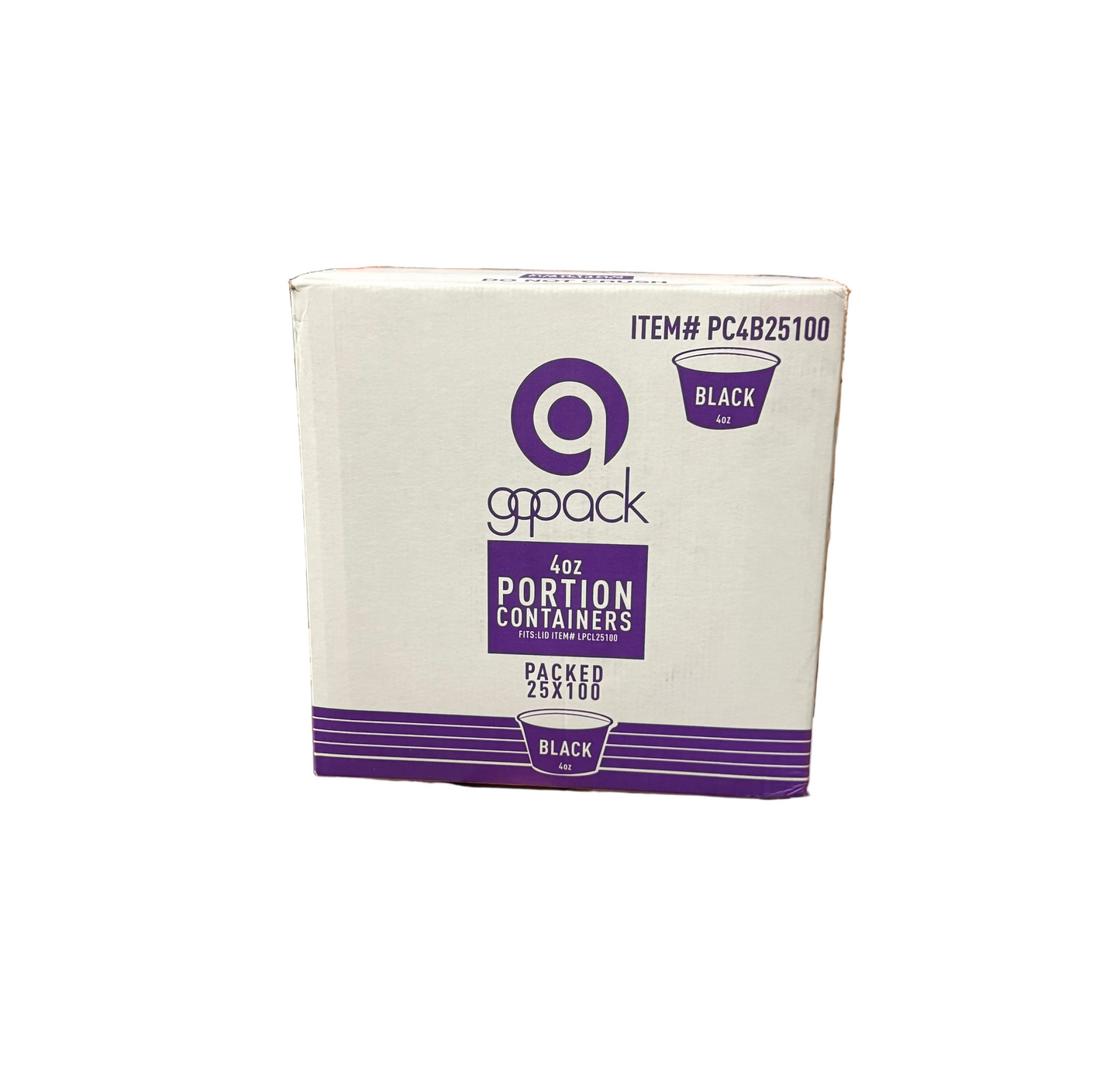 4oz Black PP Portion Cups packed 25/Bags/Case 100/Bag