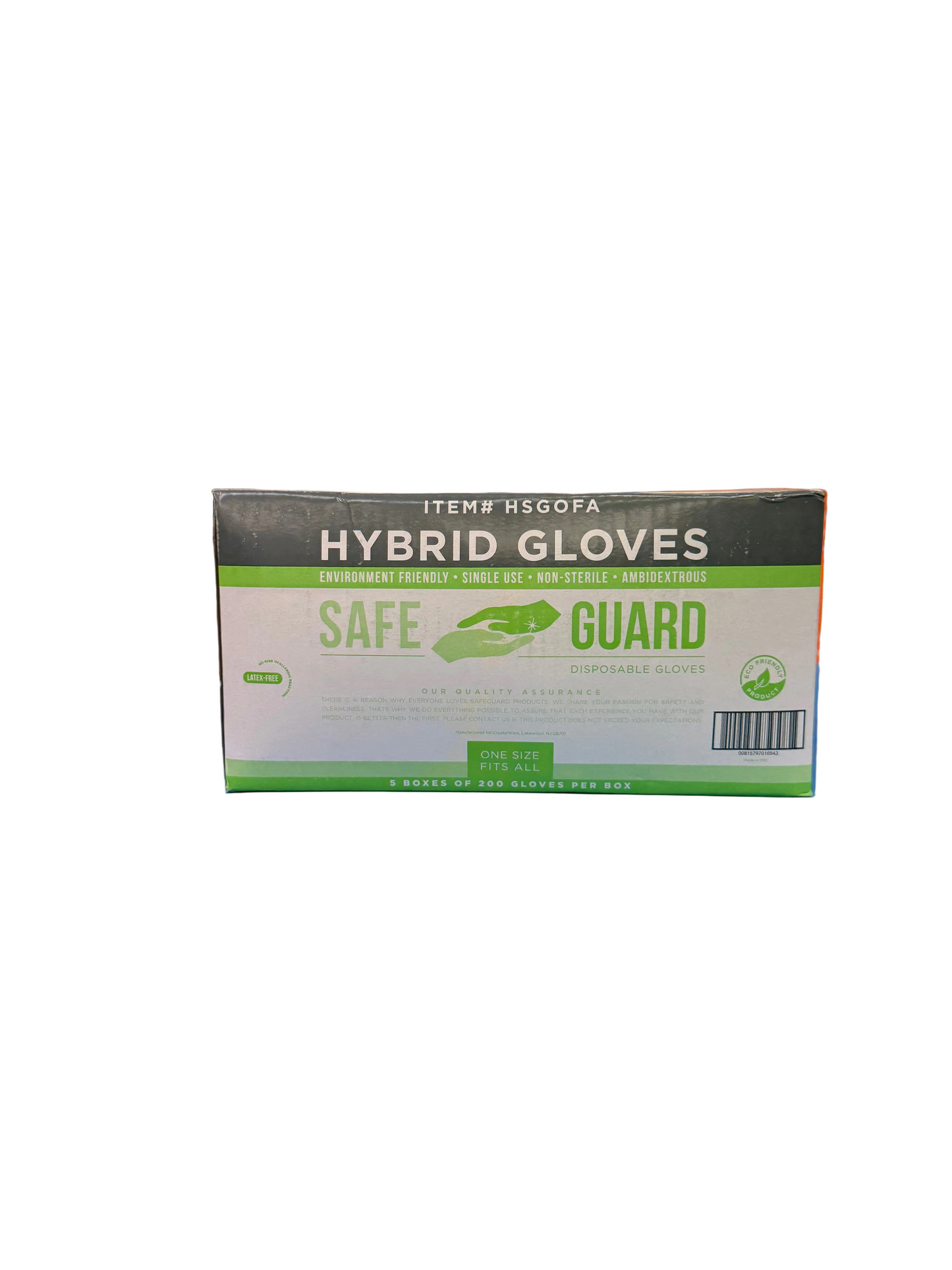 Hybrid Clear Gloves - One Size Fits All - 200/Box 5Boxes/Case (Total 1000)
