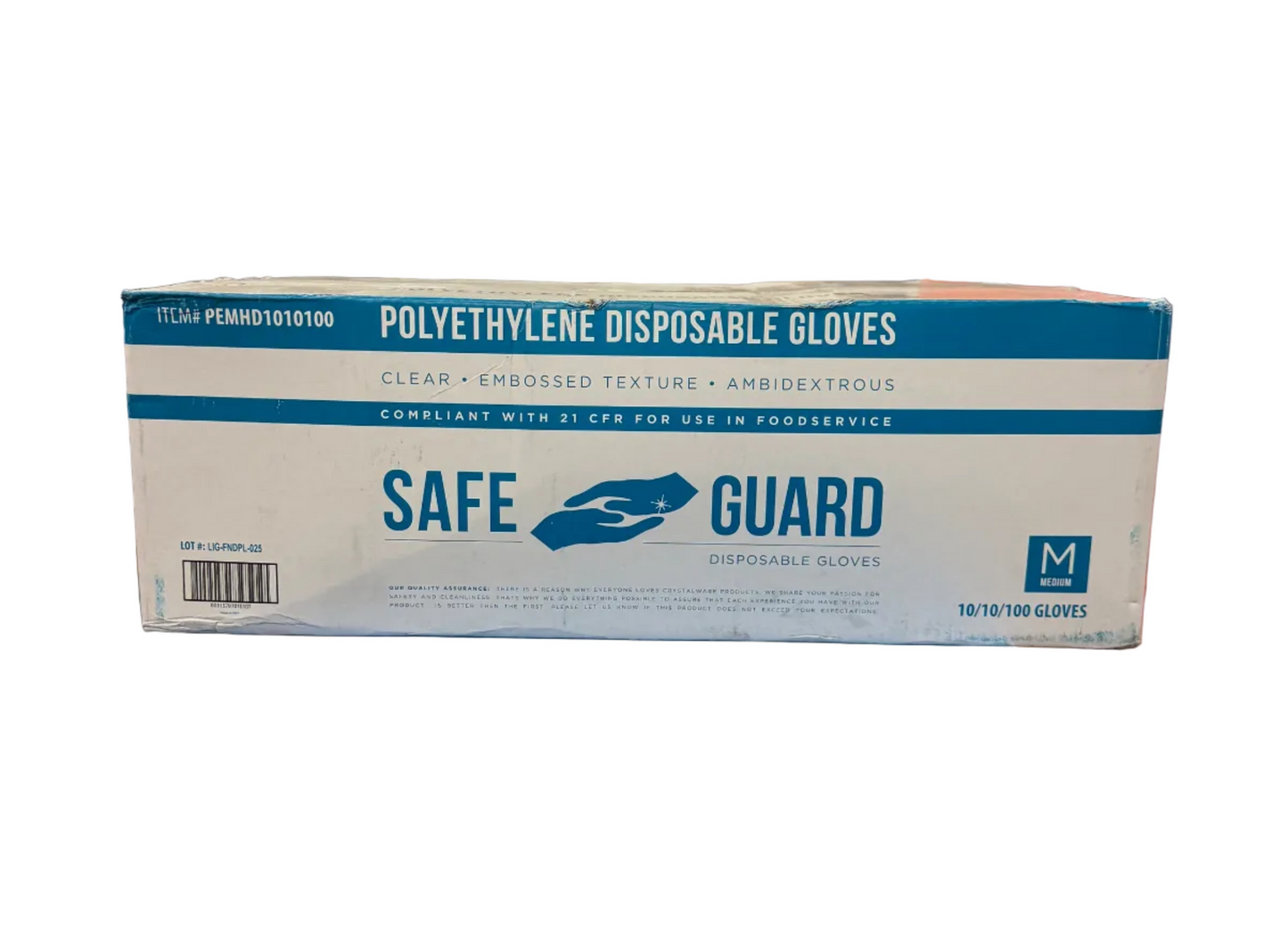 HD Polyethylene Gloves - Medium 10/10/100's (Total 10,000)
