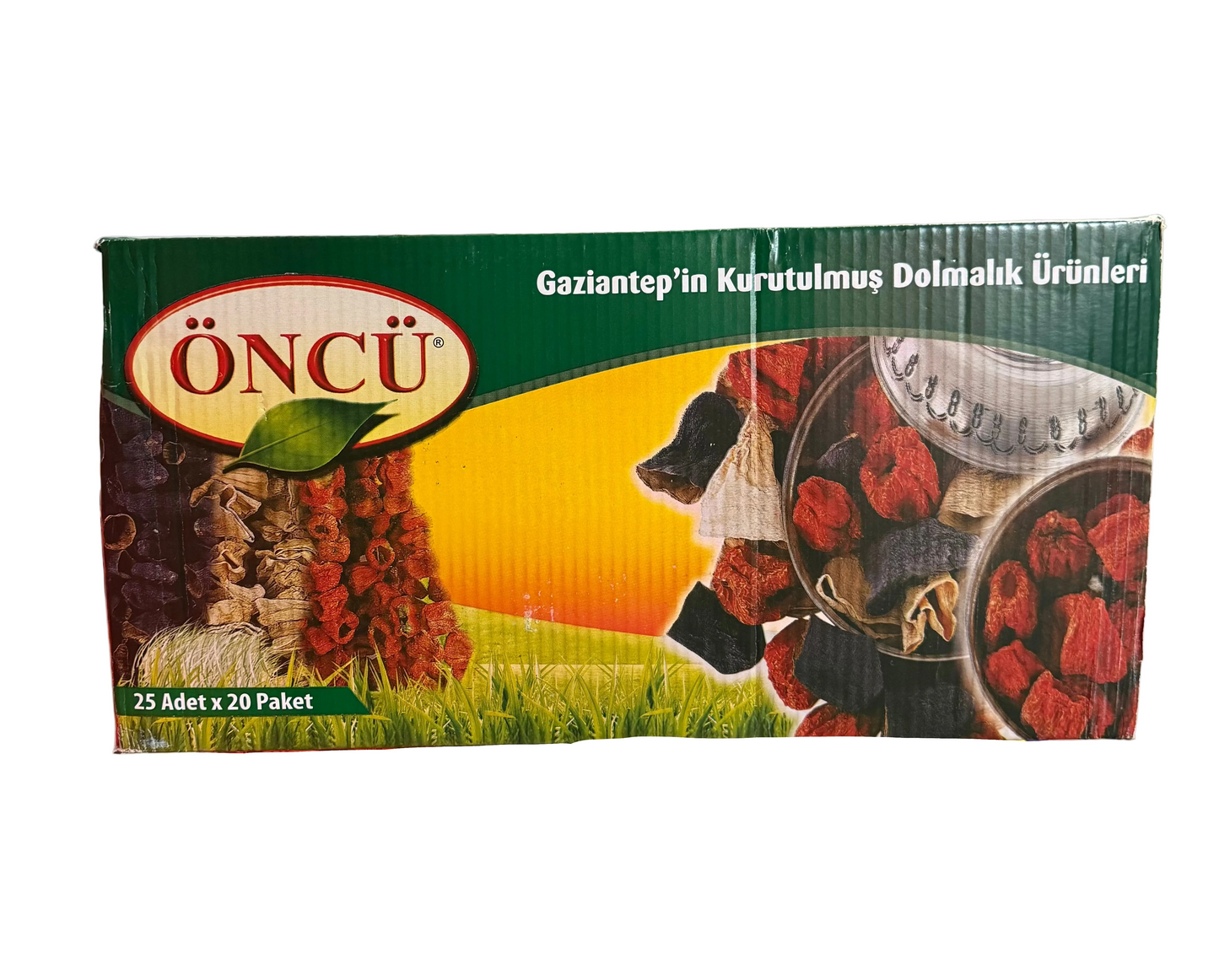 ONCU DRIED EGGPLANT & Pepper FOR STUFFING (DOLMALIK PATLICAN/Biber KURUSU) 25 PCS X 20