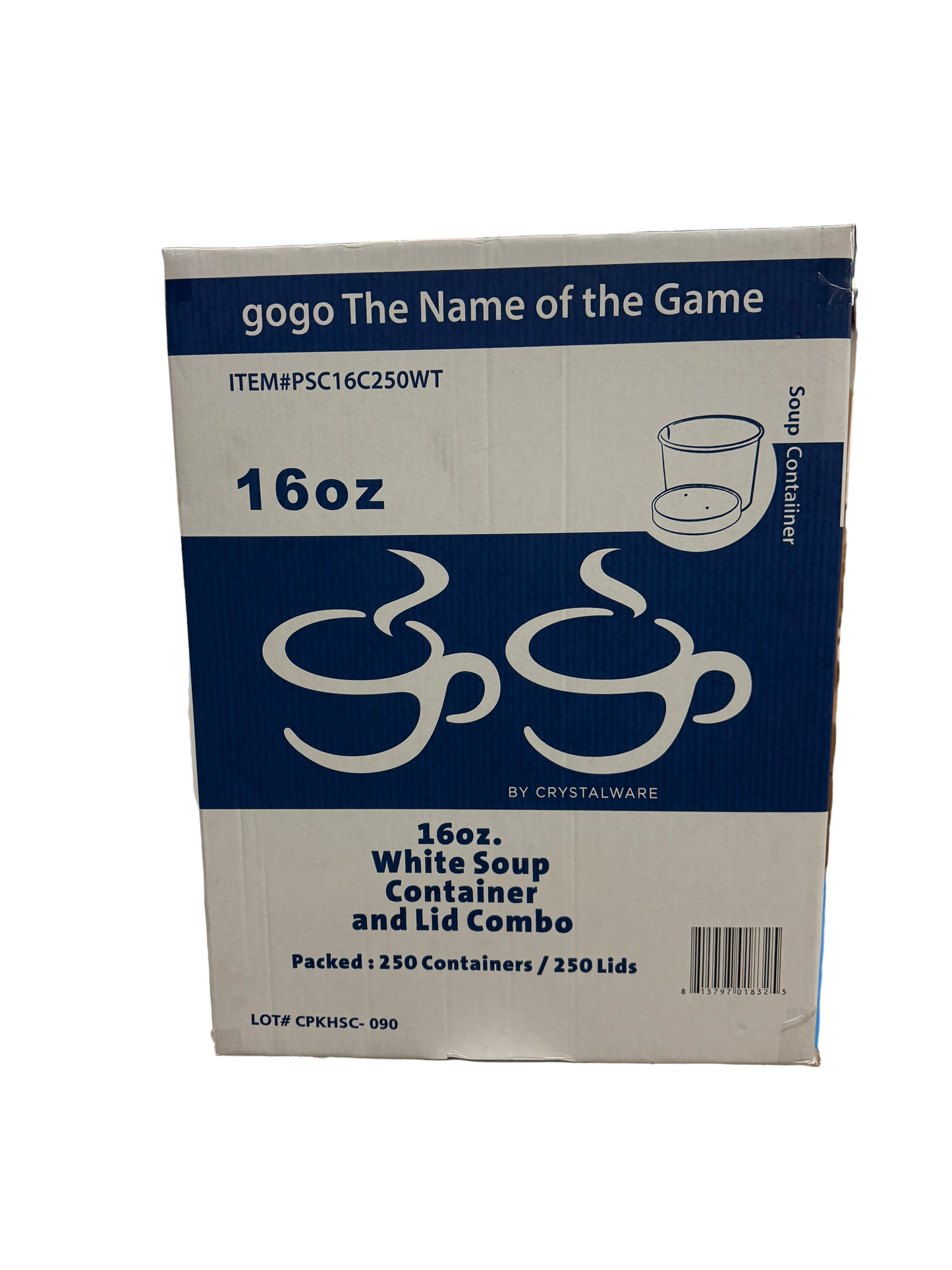 Paper Soup Container 16oz, Combo Pack 250 W/ Paper Lids