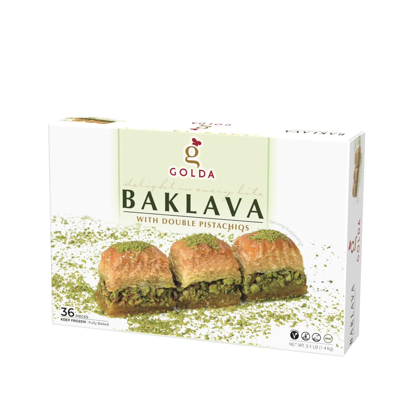 Golda Baklava w/ Double Pistachios 3.1 lb., 6pack - DSG02