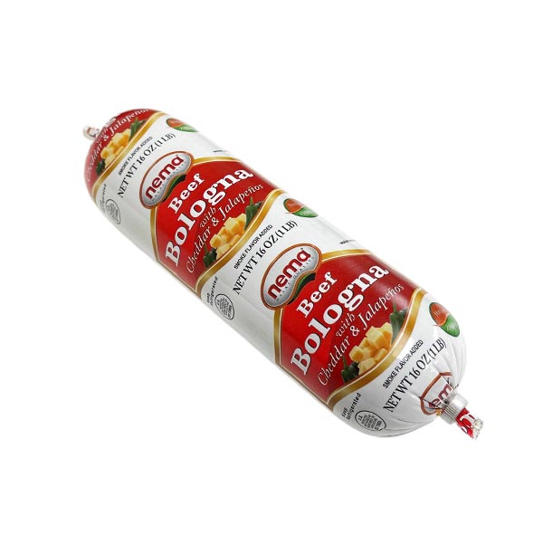 Nema Beef Bologna with Cheddar Cheese & Jalapeños 1 lb, 16pack - CCN04