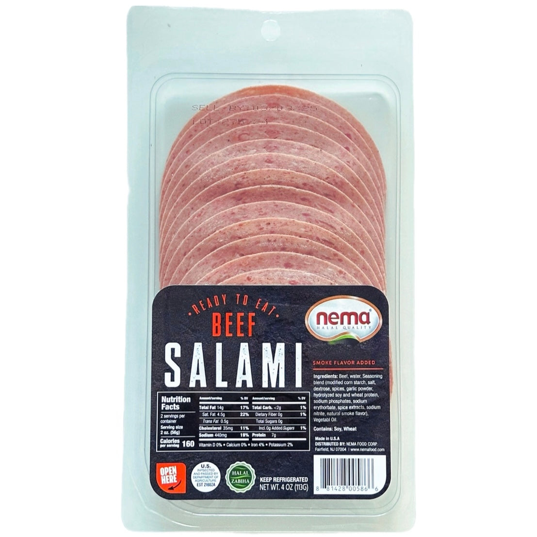 Nema Sliced Nema Beef Salami 4 oz - CCN13