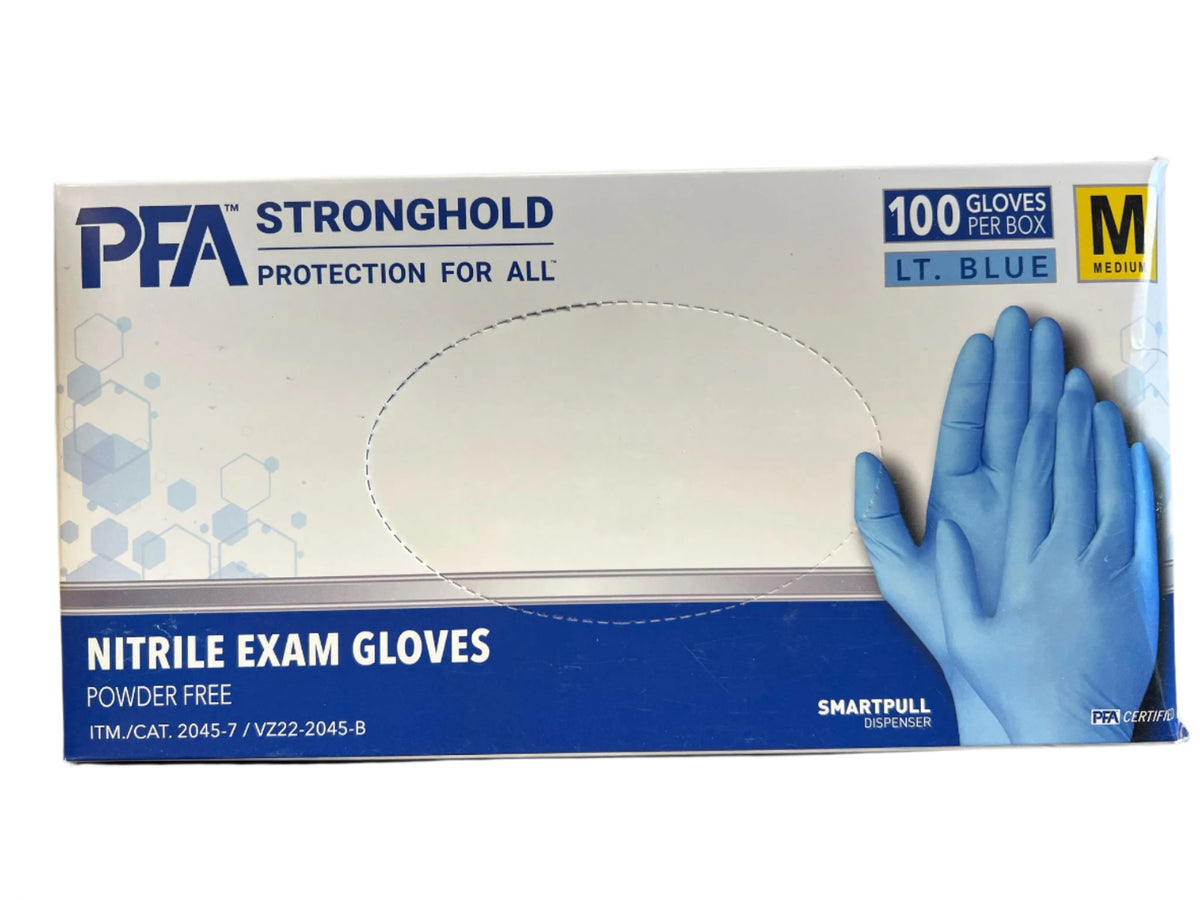 Medium Nitrile Gloves - Powder Free - 1000/case - Blue Color