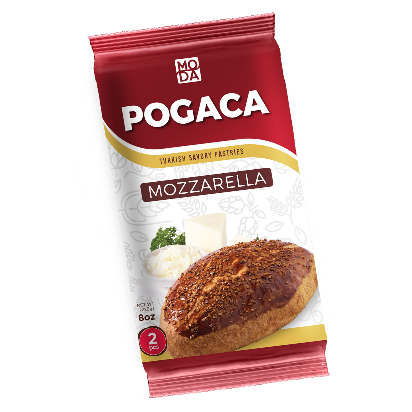Moda Pogaca, Mozarella, 4oz (112g) x 2pcs x 18pack - 340188