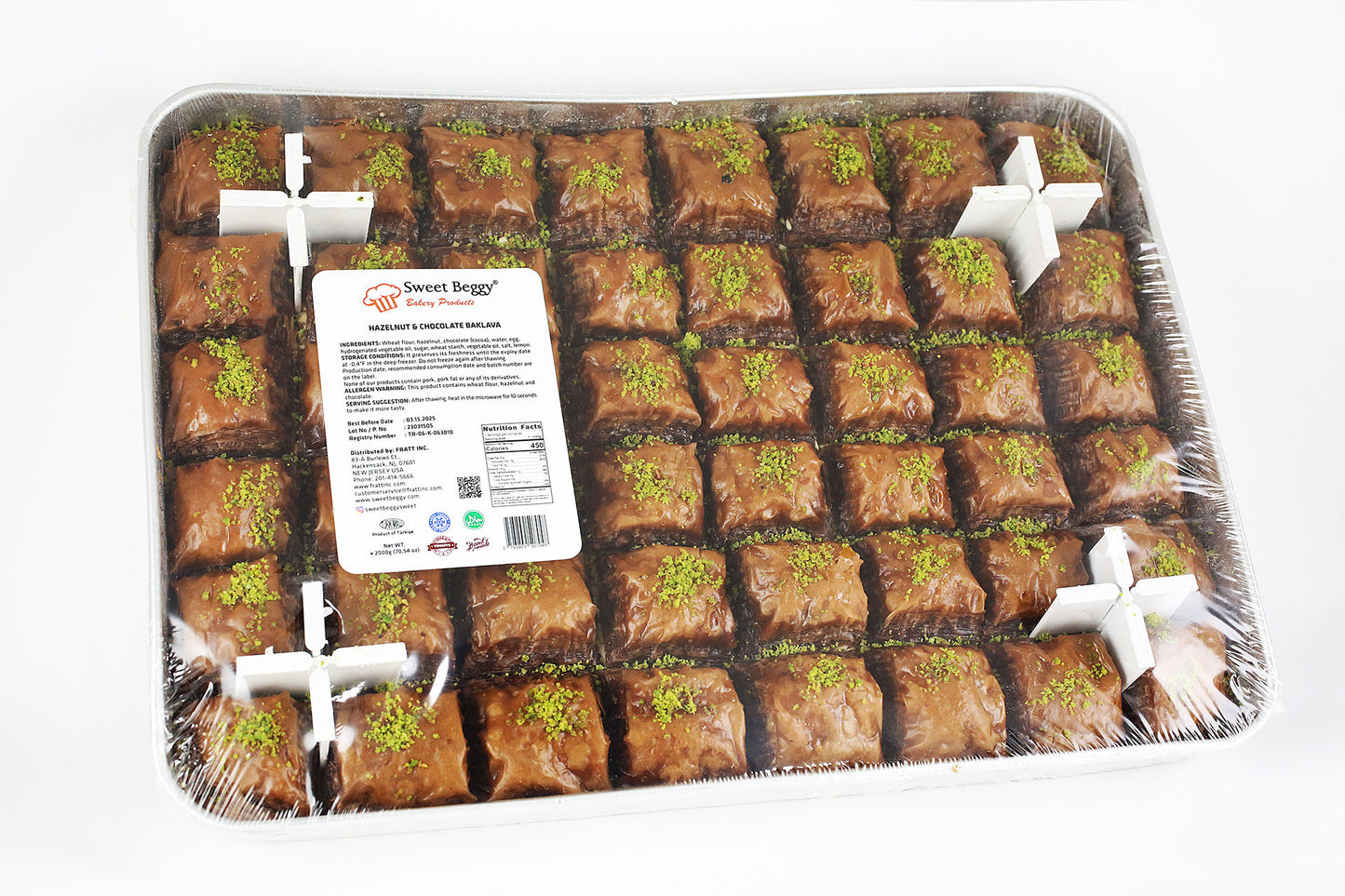 T2 Sweet Beggy Chocolate Baklava With Hazelnut - 1.3kg X 10