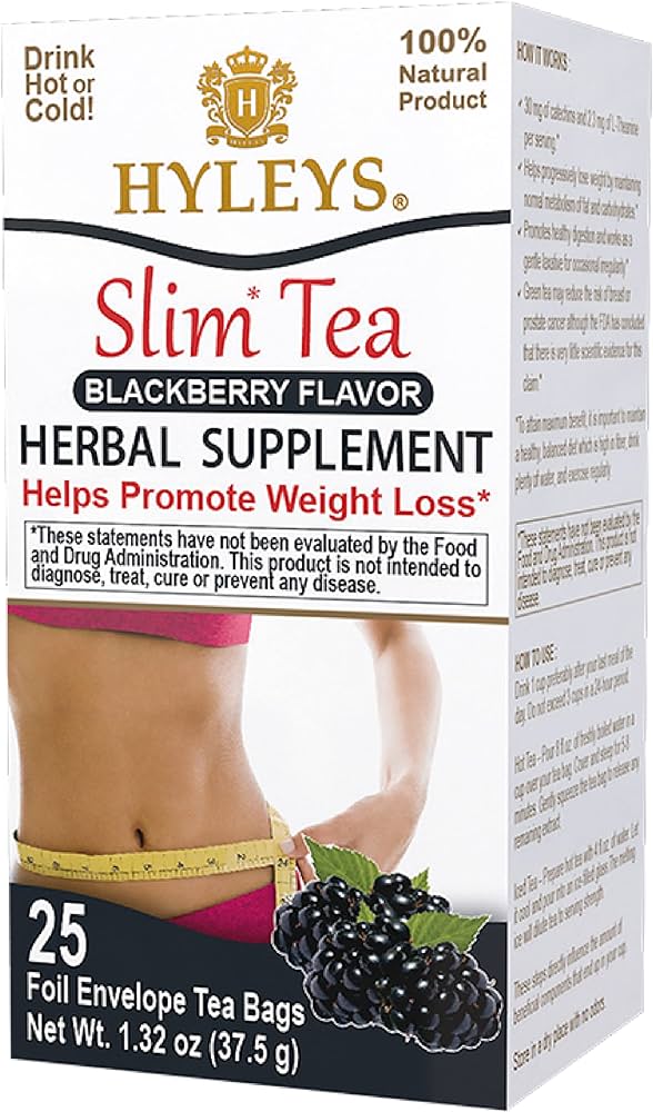 K - HYLEYS SLIM TEA BLACKBERRY1.32oz X 25pc X 12/CS - HY48