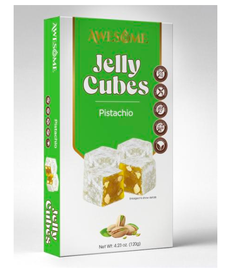 Awesome Jelly Cubes 4.2 Oz. (120g) Pistachio x 30 Pcs. - AWS-010