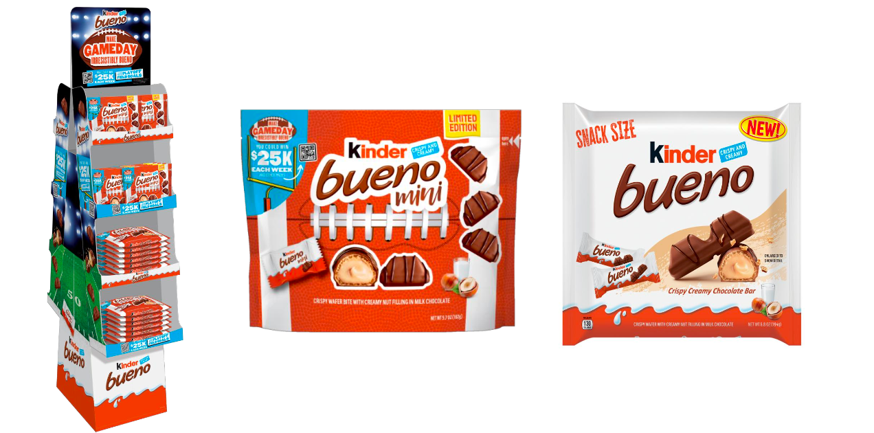 Kinder Bueno Mini NFL Shipper 5.7 - 6.8 Oz. (160g-190g) x 56 Pcs. - FER-018