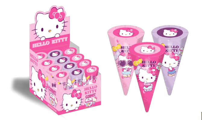 Hello Kitty Surprise Cornet 0.88 Oz. (30g) x 12 Pcs. x 8 Inner Cases - LB-031