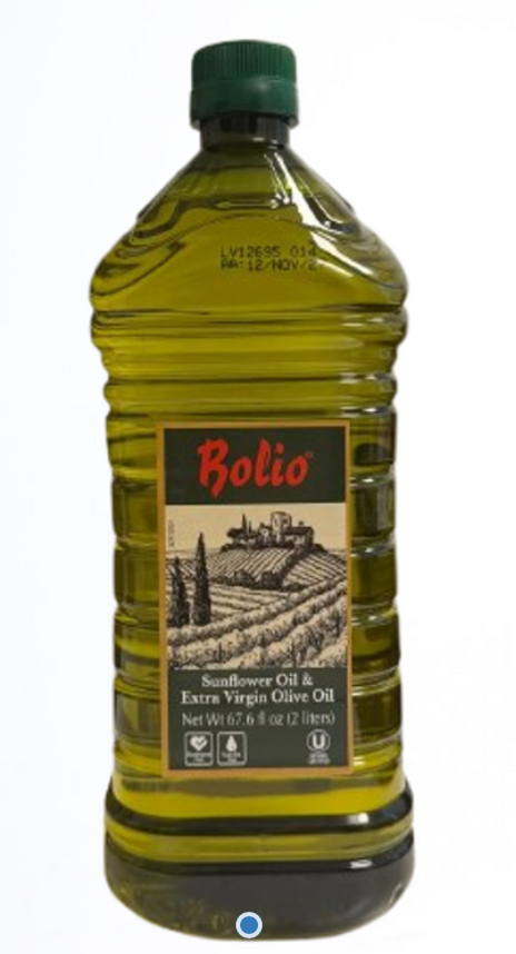 BOLIO Extra Virgin Olive Oil & Sunflower Oil Blend 67.6 fl oz (2 L) x 6 pcs (Kosher)