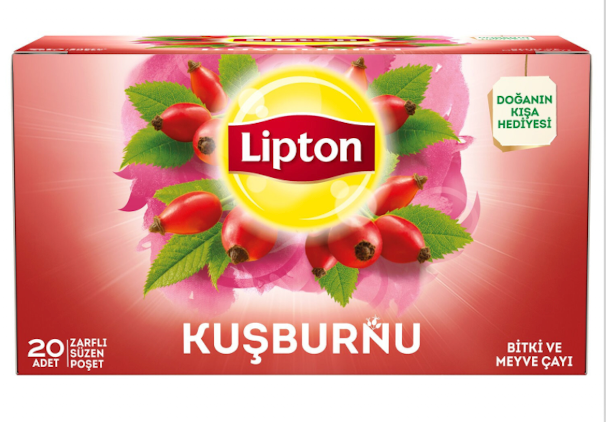 LIPTON Rosehip Tea Bag / Kusburnu Cayi 50g - 20pc X 12