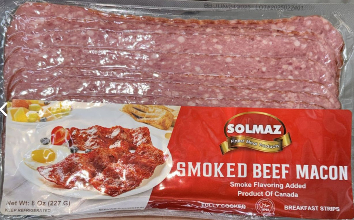 SOLMAZ SLICED SMOKED BEEF MACON (HALAL) 8 OZ (227GR) X 10pcs - U12606