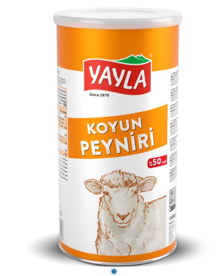 Yayla Sheep Cheese %50 Fat 28.2 oz (800 g) Can x 6 pcs (Koyun Peyniri) YAY014