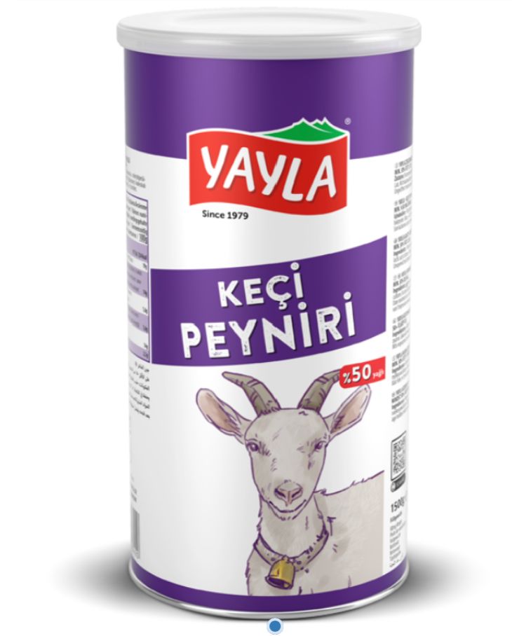 Yayla Goat Cheese %50 Fat 28.2 oz (800 g) Can x 6 pcs (Keci Peyniri) YAY015