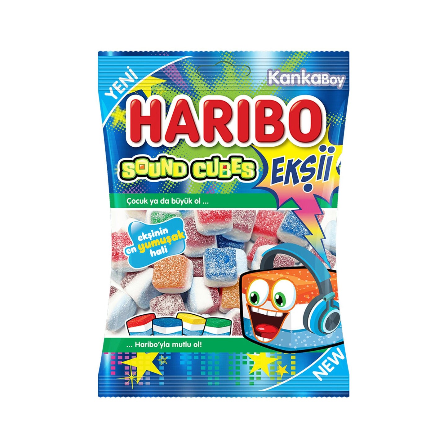 HARIBO Gummy Sour Sound Cube 70g 1cs/24pcs