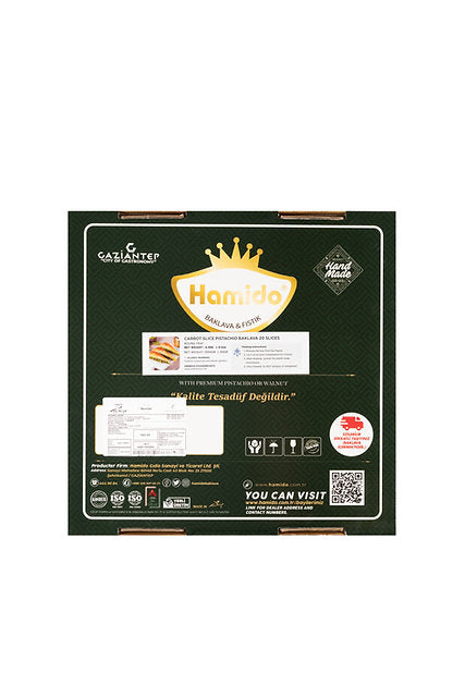 Hamido Carrot Slice Pistachio Baklava Round Tray 20 Slices X 6pcs