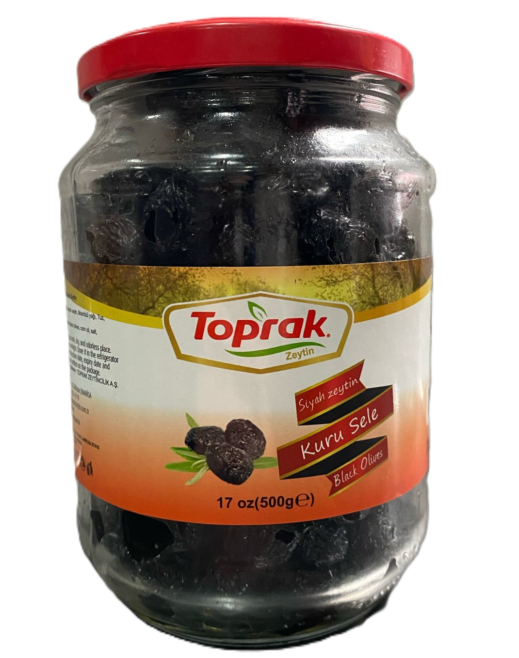 Toprak_Dry Black Olives_Glass Jar_351/410_17.6 OZ (500gr) x 8pcs - TPR07