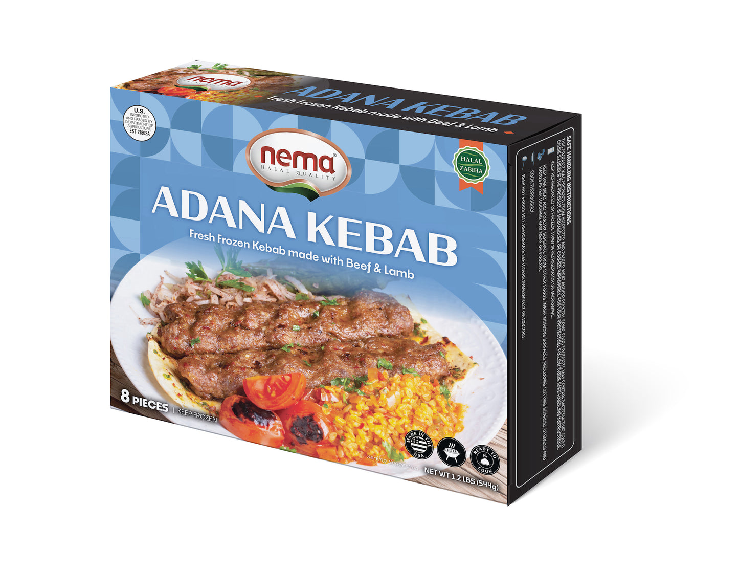 Nema Adana Kebab 1.2lb, 16pack - KBN09