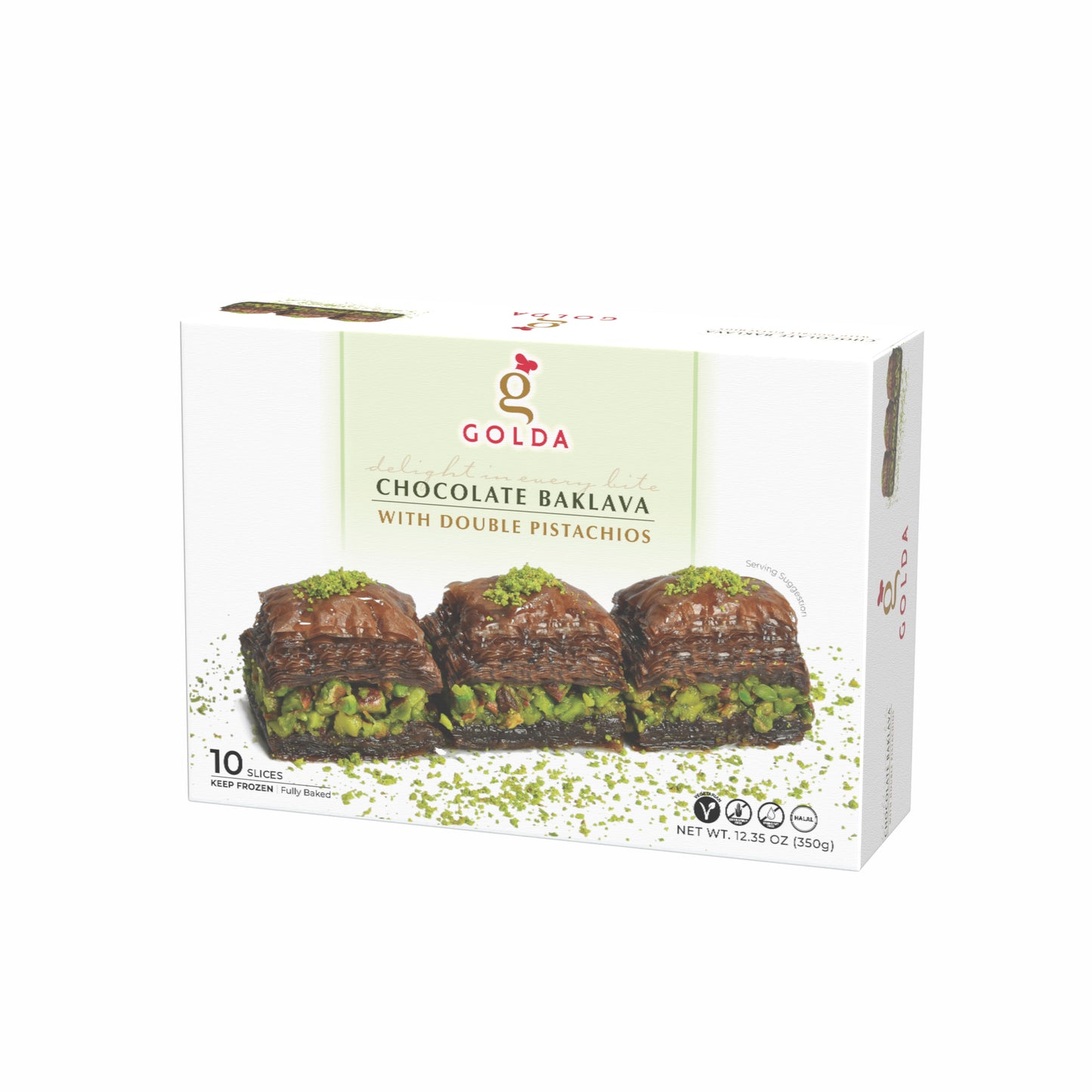 Golda Chocolate Baklava w/ Double Pistachios 350g 12pack - DSG171
