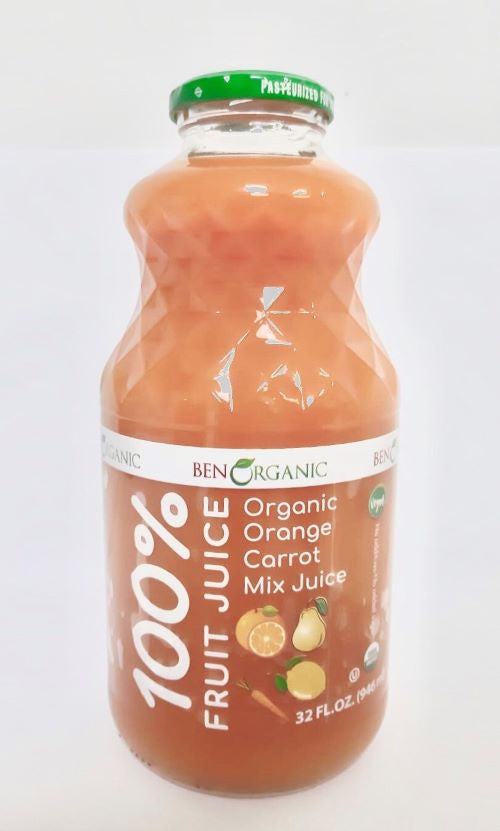 BEN ORGANIC ORANGE CARROT MIX 100%JUICE 32 FL.OZ. 6/cs - BO601