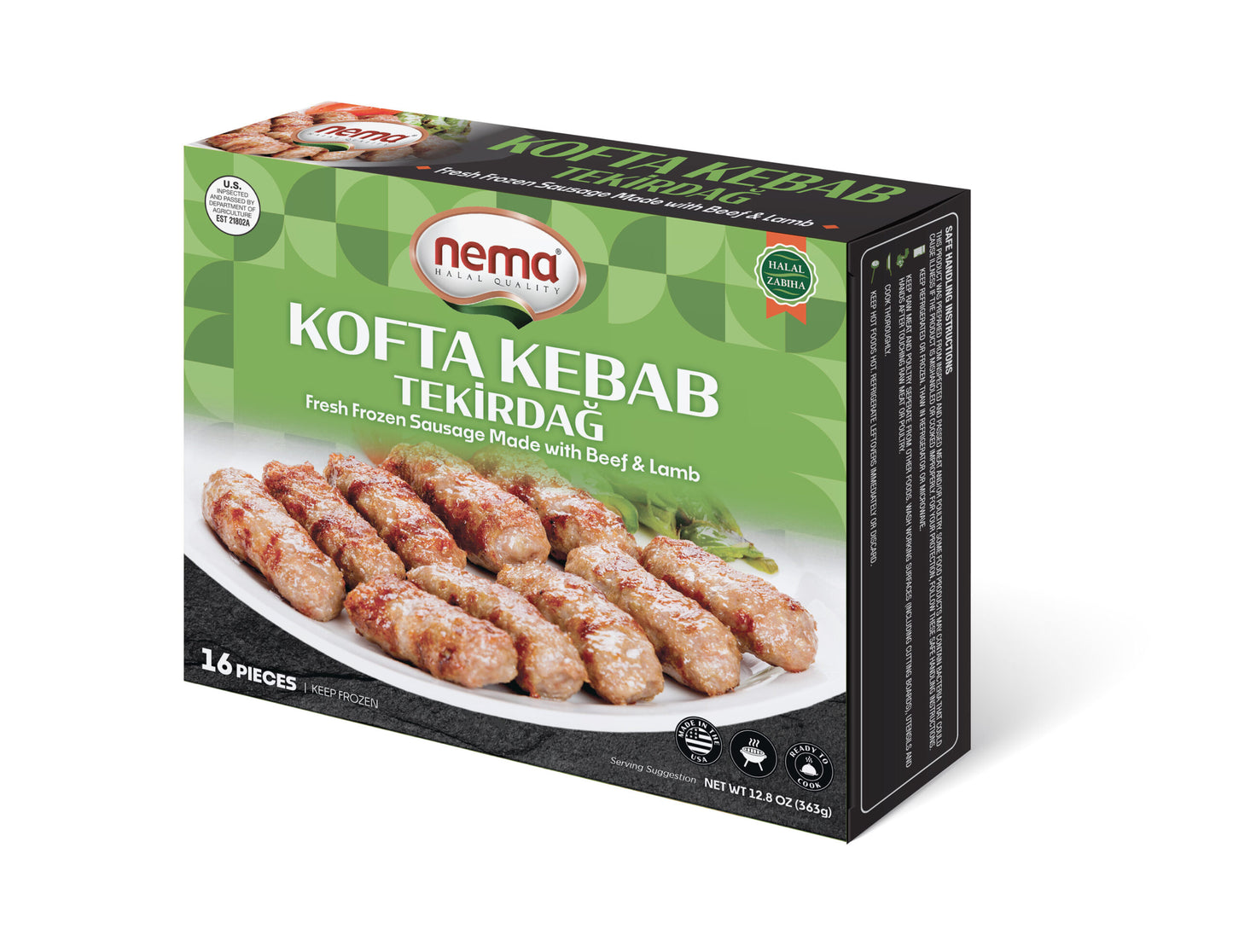Nema Tekirdag Kofte Kebab 12.8 oz (0.8 lb), 16pack - KBN08
