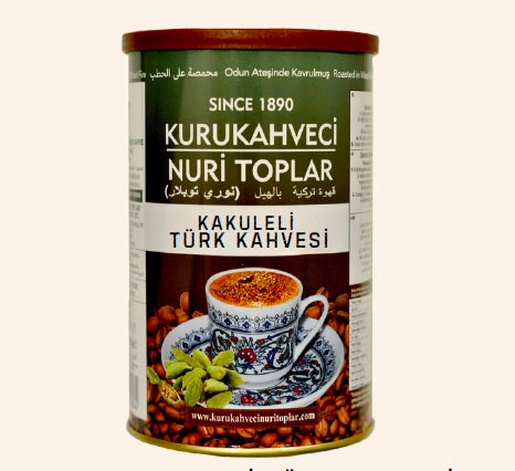 Nuri Toplar Turkish Coffee W Cardamom (Kakuleli) Tin Box 250Gr X 12