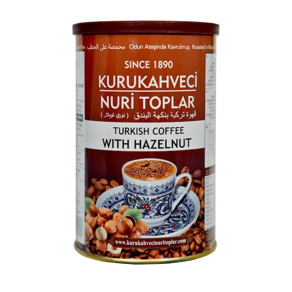 Nuri Toplar Turkish Coffee Hazelnut (Findikli) Tin Box 250Gr X 12